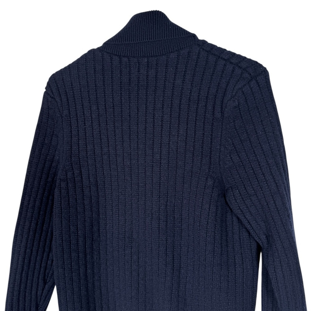 NAADAM Wool Cashmere Shawl Collar Cardigan, Navy, Size M - Picture 7 of 9